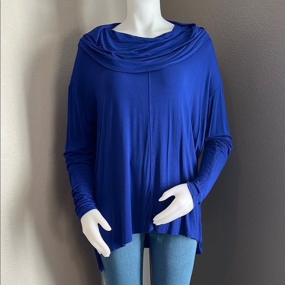 Cato Tops - Cato 18/20W Blue Cowl Neck Long Sleeve Top